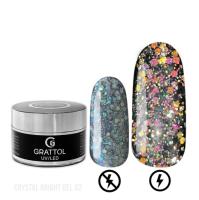 Grattol Gel Crystal Bright 02 - гель со светоотражающим глиттером, 15 мл